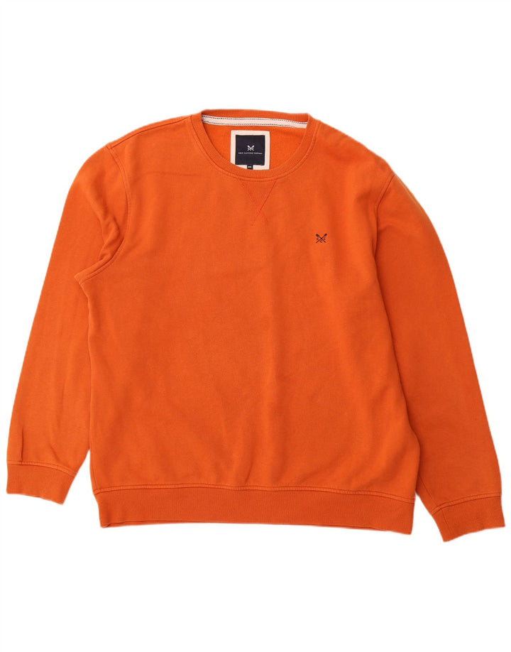CREW CLOTHING Herren Sweatshirt Pullover 2XL Orange Baumwolle