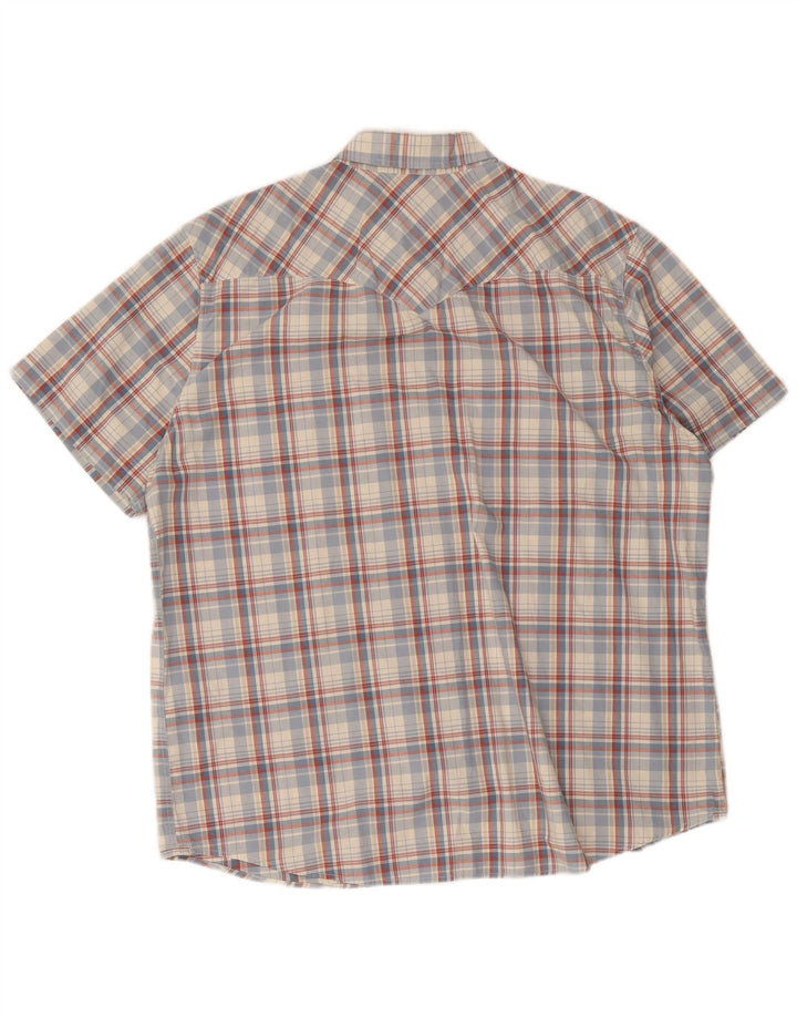 Levi's Herren-Kurzarmhemd 2XL aus blau karierter Baumwolle