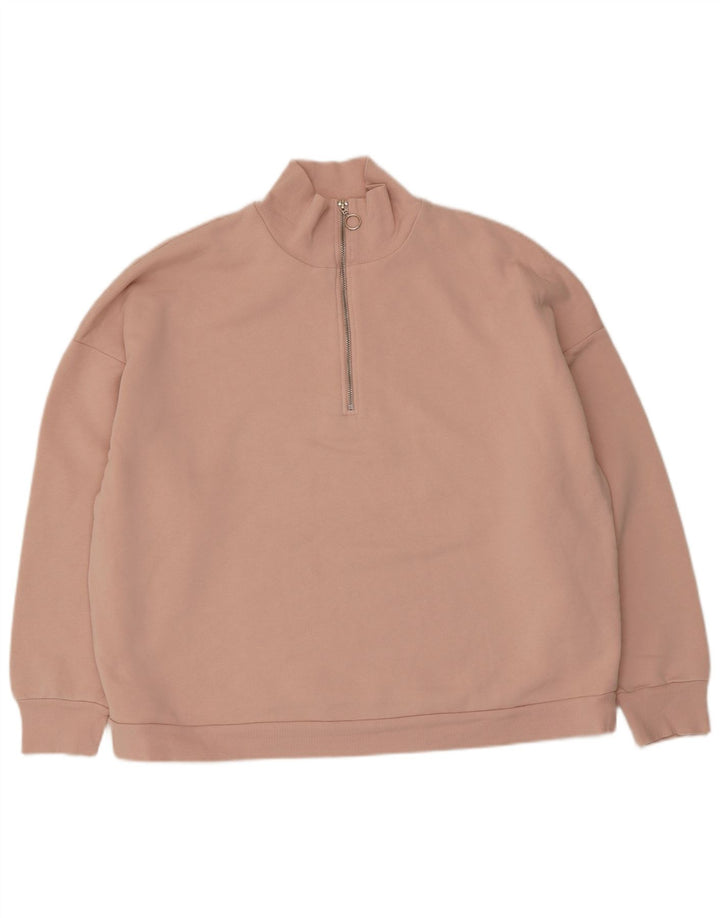 Marks & Spencer Damen-Sweatshirt in Übergröße mit Reißverschluss am Kragen, Gr. 18, XL, Rosa