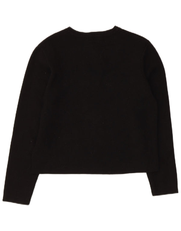 Zara Damen Crop Cardigan Pullover UK 12 Mittelschwarze Viskose