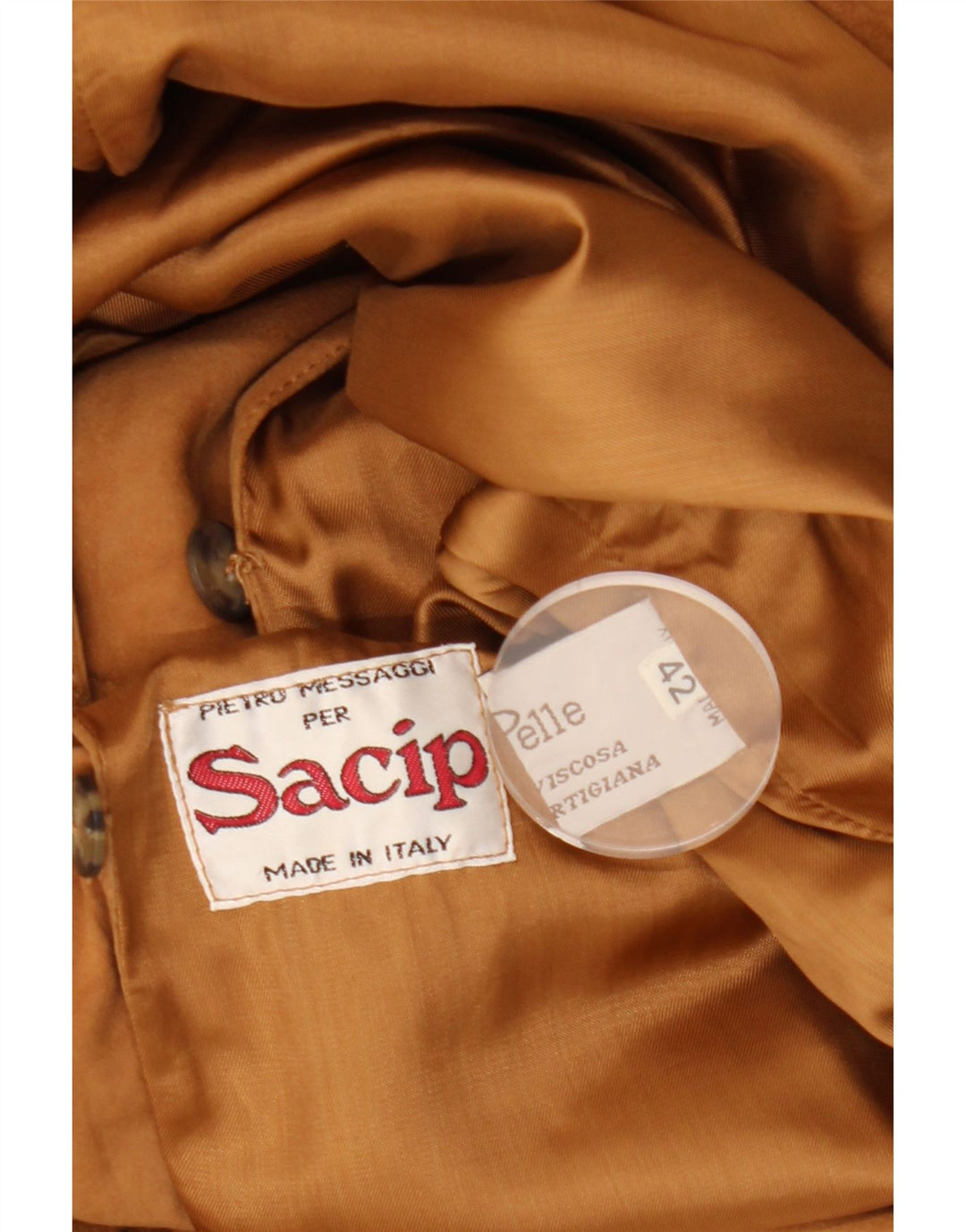 VINTAGE Damen Wildlederjacke IT 42 Mittelbeiges Leder