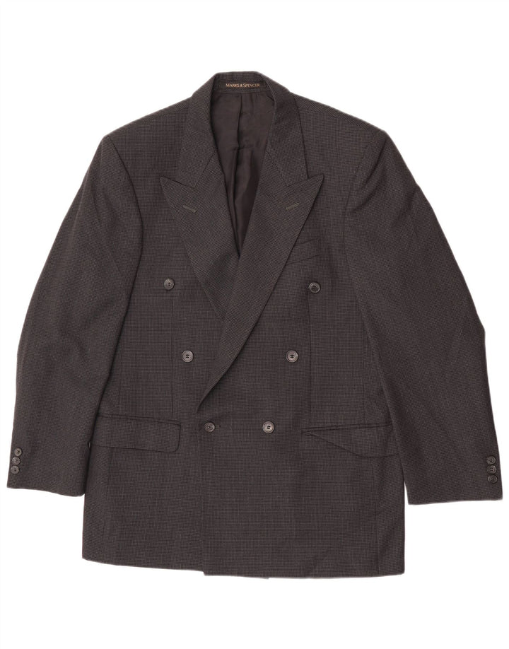 Marks & Spencer Herren Zweireihiger Blazer Jacke UK 38 Mittelgrau
