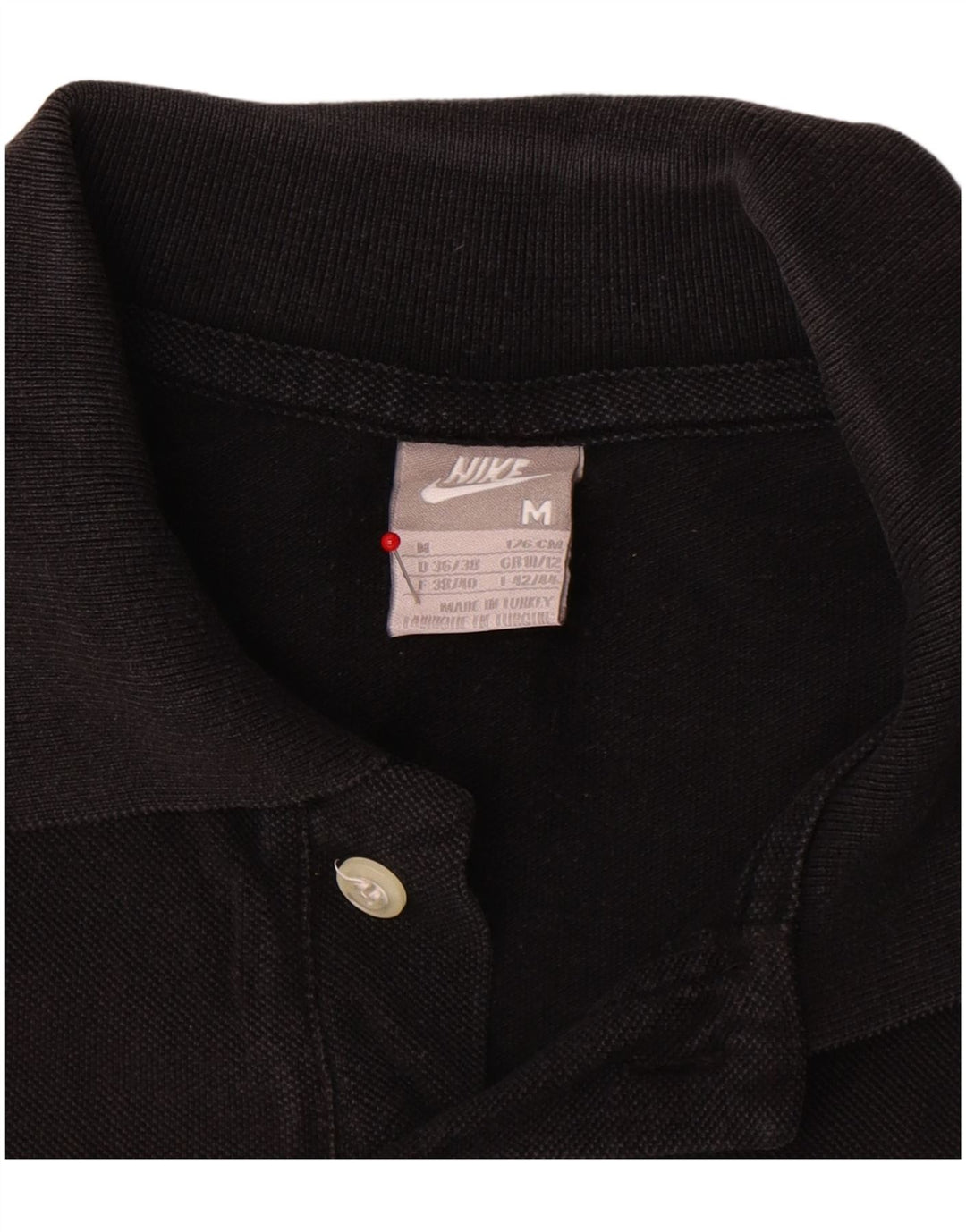 Nike Damen Poloshirt UK 10/12 Medium Schwarz Baumwolle