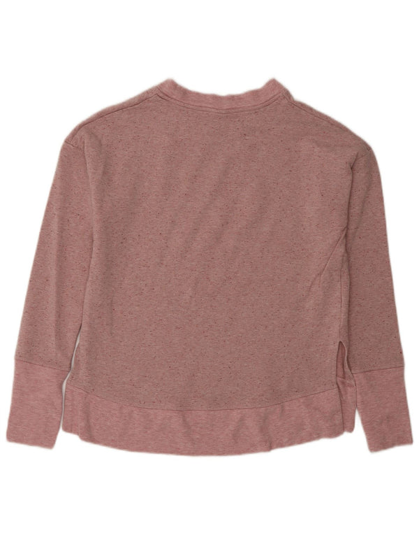 Athleta Womens Loose Fit Sweatshirt Pullover UK 6 XS Rosa gefleckte Baumwolle