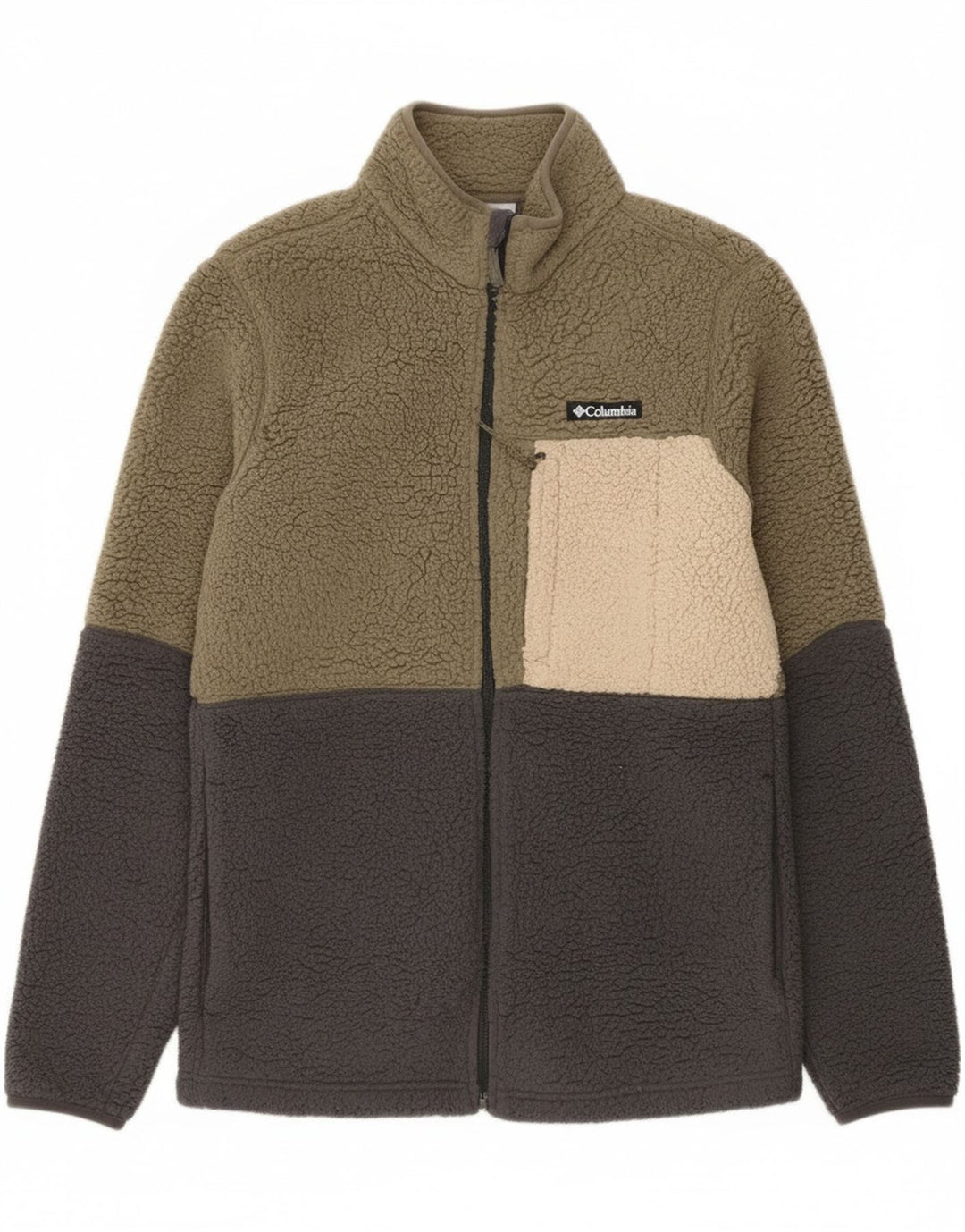 Columbia Herren Fleecejacke UK 36 Small Khaki Colourblock Polyester