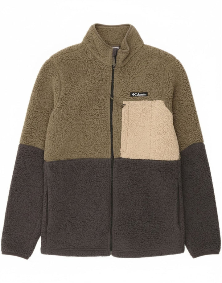 Columbia Herren Fleecejacke UK 36 Small Khaki Colourblock Polyester