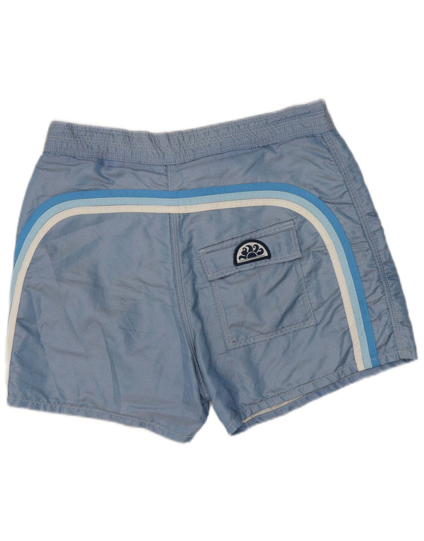 Sundek Herren-Badeshorts aus mittelblauem, geometrischem Nylon