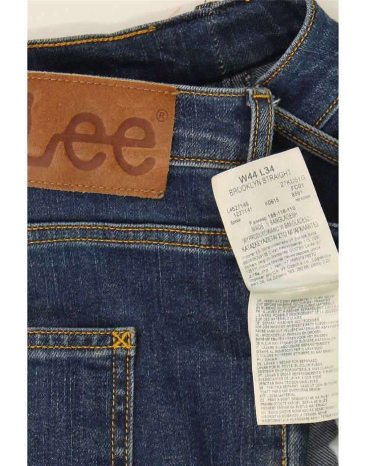 Lee Herren Brooklyn Straight Jeans W44 L34 Marineblau Baumwolle