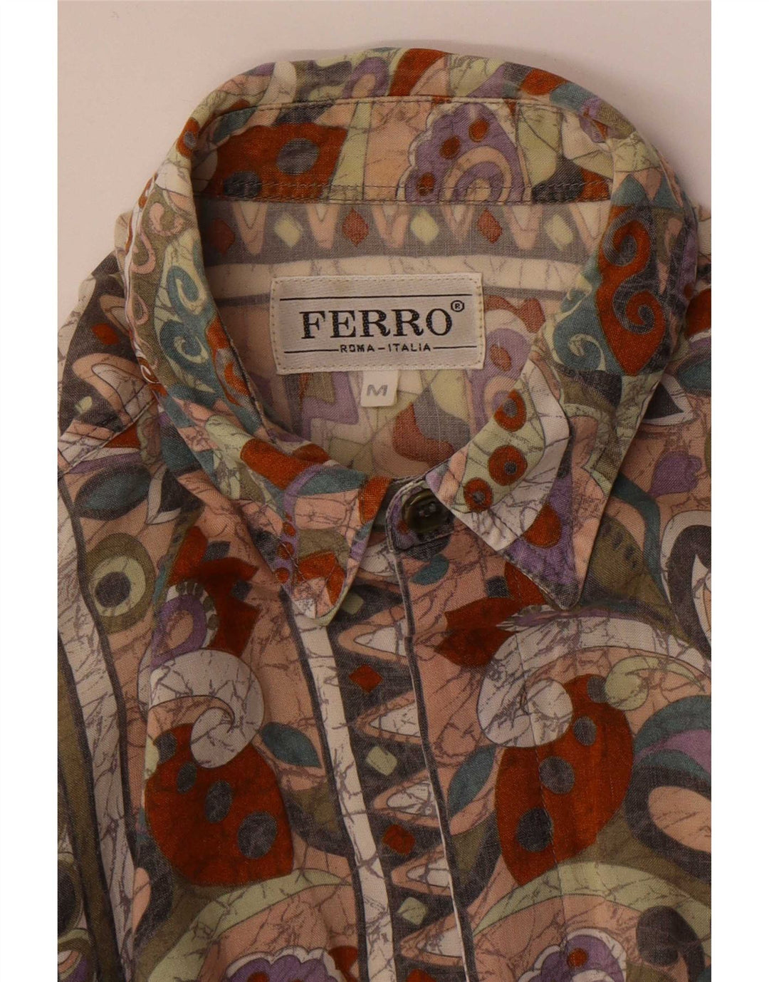 Ferro Herren-Kurzarmhemd, mittelgroß, mehrfarbig, Blumenmuster