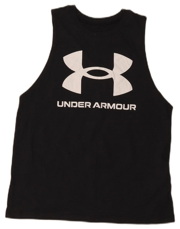 Under Armour Womens Graphic T-Shirt Top UK 10 Small Schwarz Baumwolle