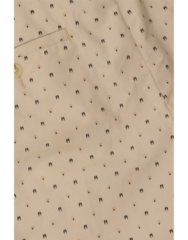 Penguin Herren-Chinoshorts, W34, groß, beige gepunktete Baumwolle