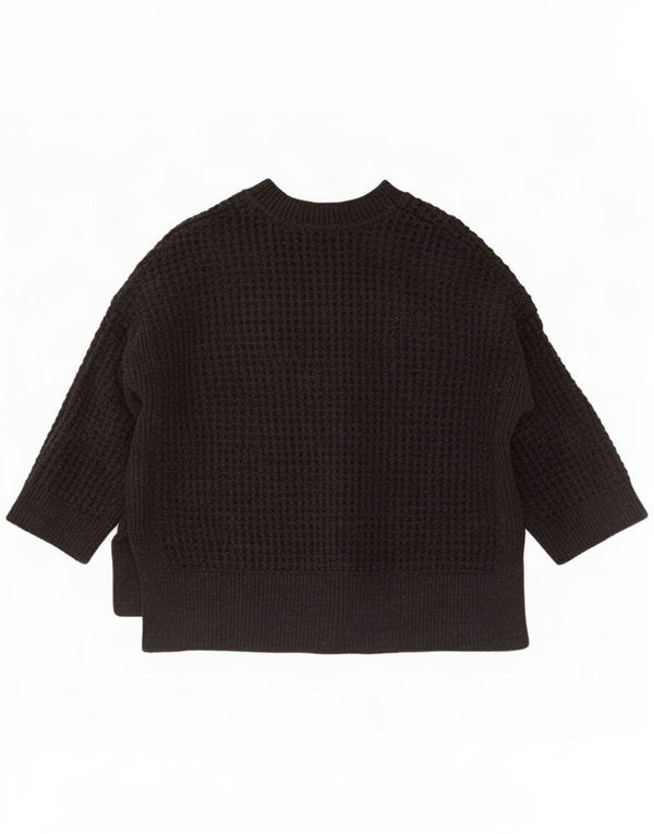 All Saints Damen-Pullover mit Rundhalsausschnitt, UK 14, mittelschwarz, Baumwolle