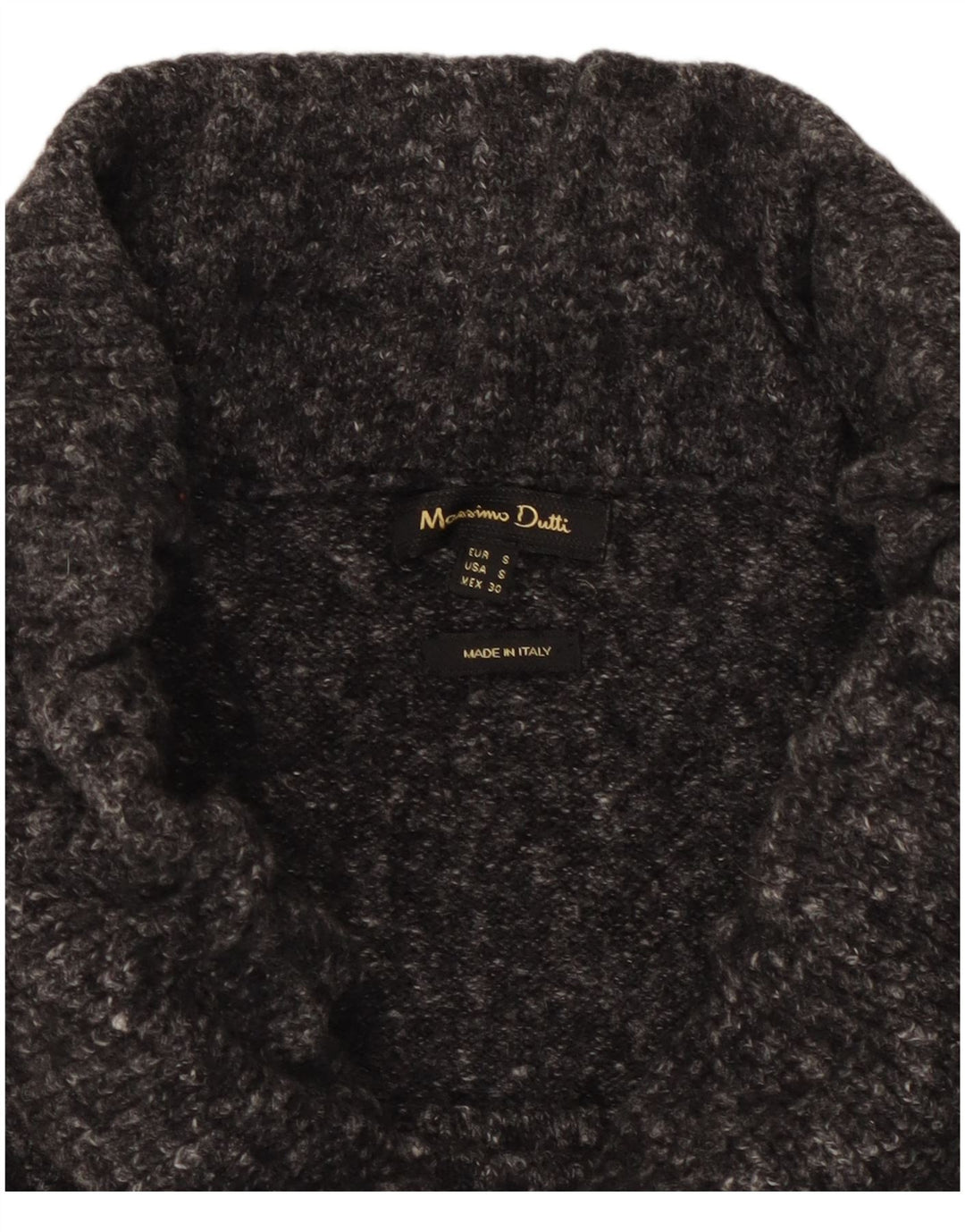 Massimo Dutti Damen-Strick-Midirock, Größe S, W30, Grau meliert