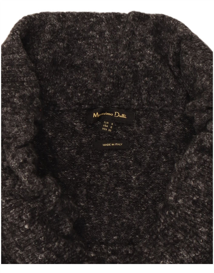Massimo Dutti Damen-Strick-Midirock, Größe S, W30, Grau meliert