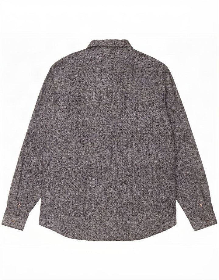 Ted Baker Herrenhemd, Größe 6 2XL, Marineblau, Blumenmuster, Baumwolle