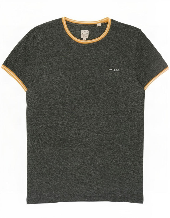 Jack Wills Herren-T-Shirt-Oberteil, klein, grün gefleckt