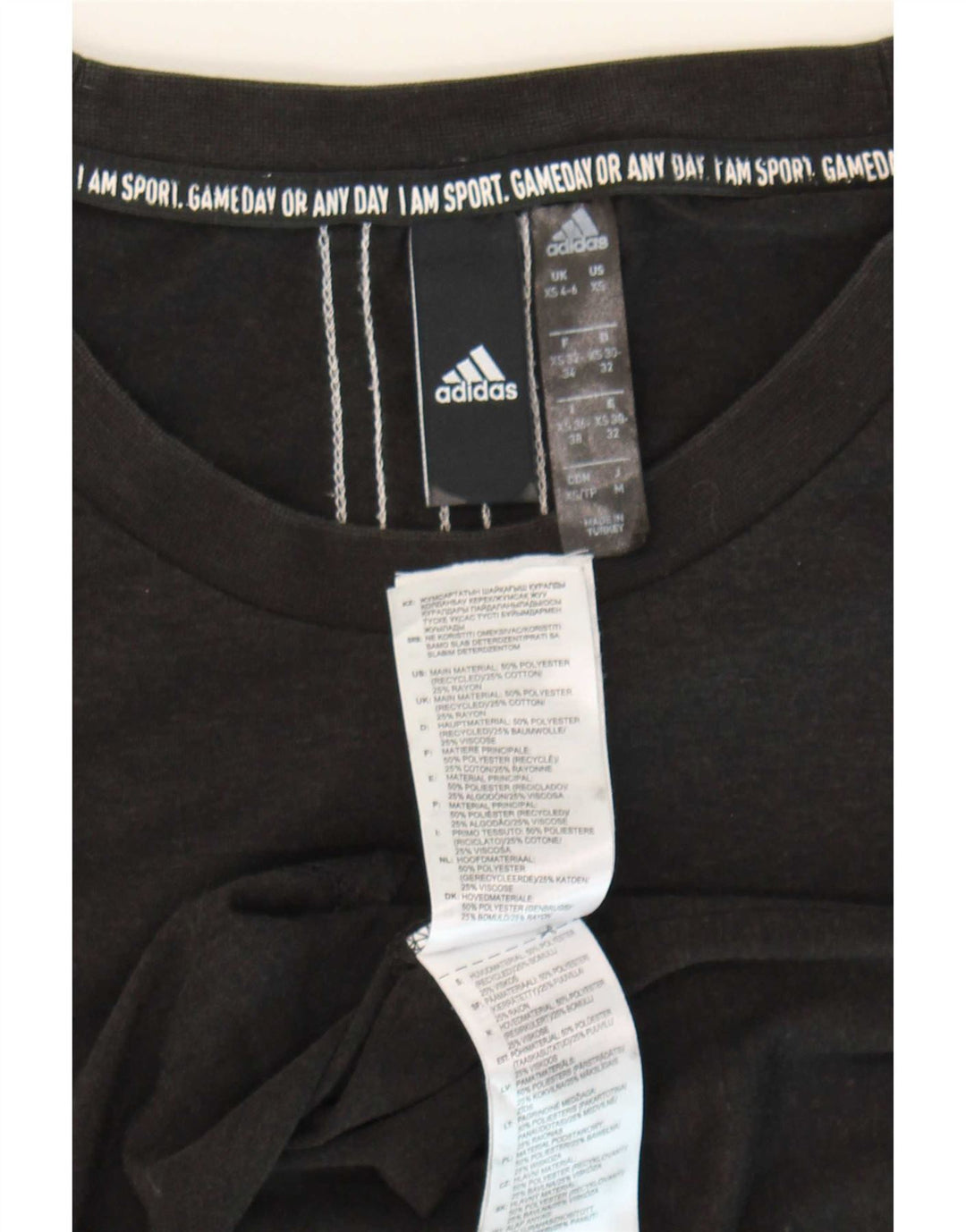 Adidas Damen Übergroßes T-Shirt Top UK 4/6 XS Grau Polyester