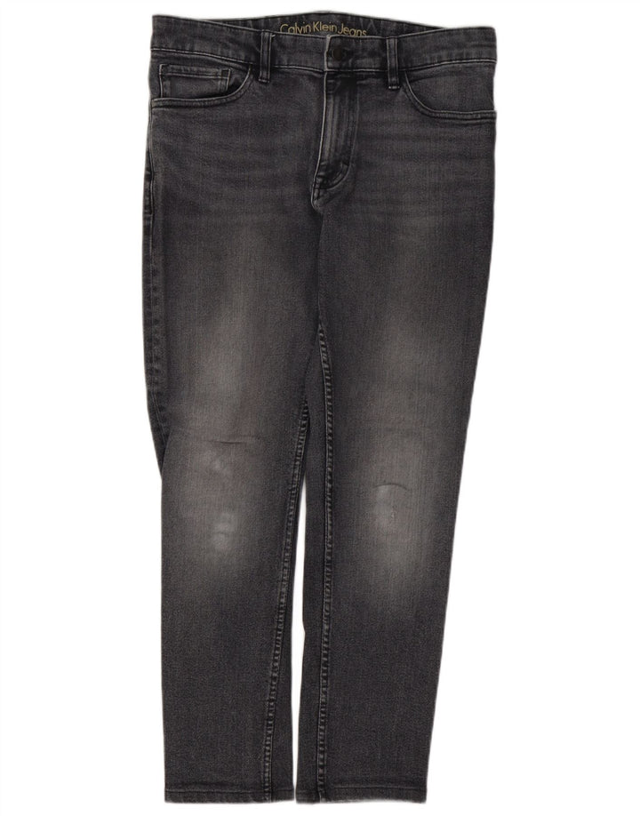 CALVIN KLEIN Herren Straight Jeans W32 L28 Graue Baumwolle