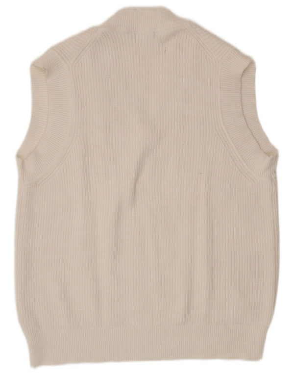 Zara Damen Weste Tank Top UK 16 Large Weiße Viskose