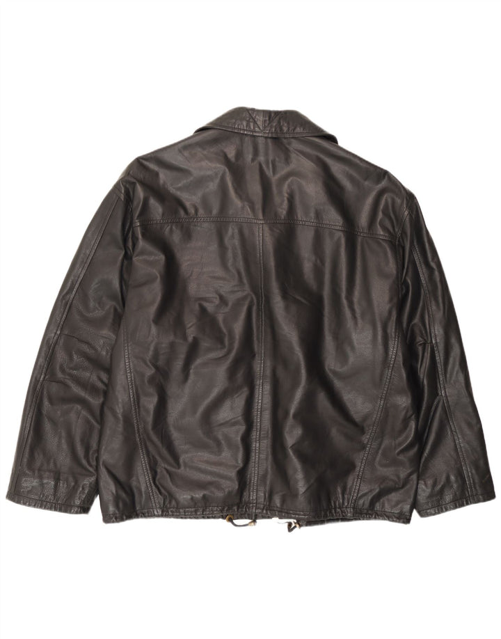 Vintage Herren Lederjacke UK 44 2XL Schwarzes Leder