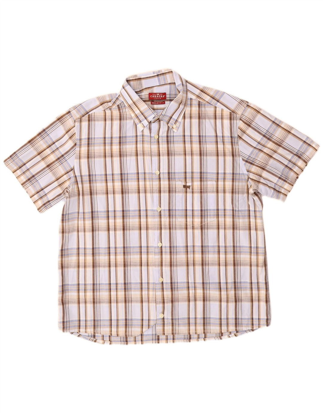 Carrera Herren Kurzarm-Hemd mit normaler Passform XL, mehrfarbig kariert