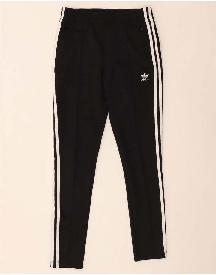 Adidas Damen-Trainingshose UK 12 Mittelschwarzes Colourblock-Polyester