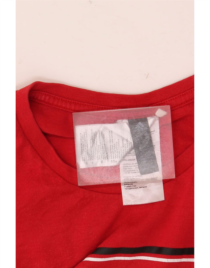 Adidas Herren Grafik-T-Shirt aus mittelroter Baumwolle
