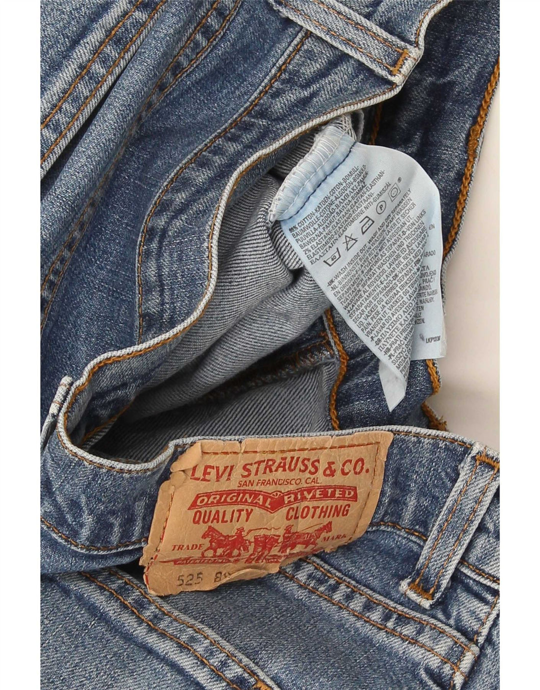 Levi's Herren 525 Bootcut Jeans W32 L34 Blaue Baumwolle
