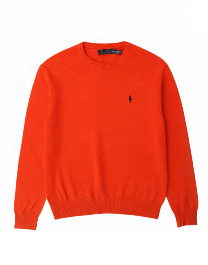 Polo Ralph Lauren Herren-Pullover mit Rundhalsausschnitt, mittelorange Wolle