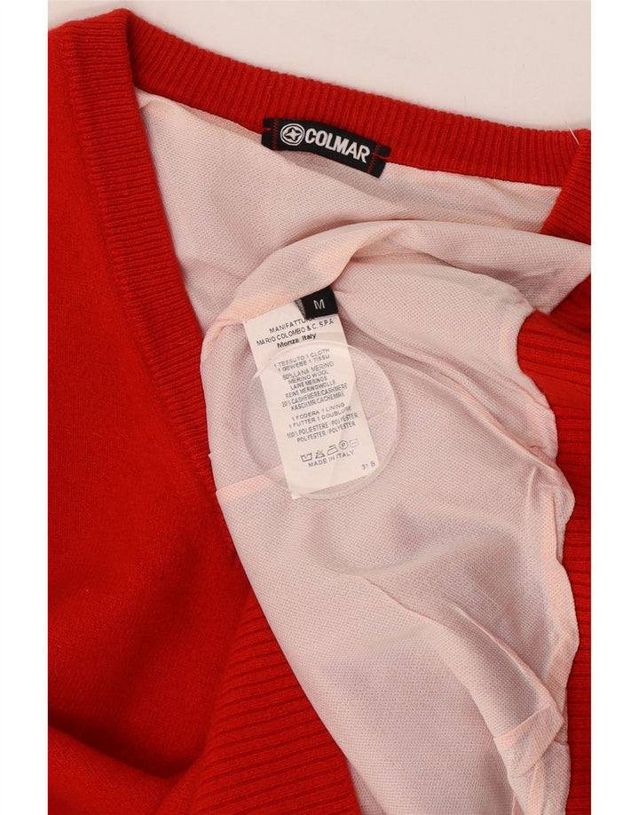Colmar Herren-Pullover mit V-Ausschnitt aus mittelroter Merinowolle