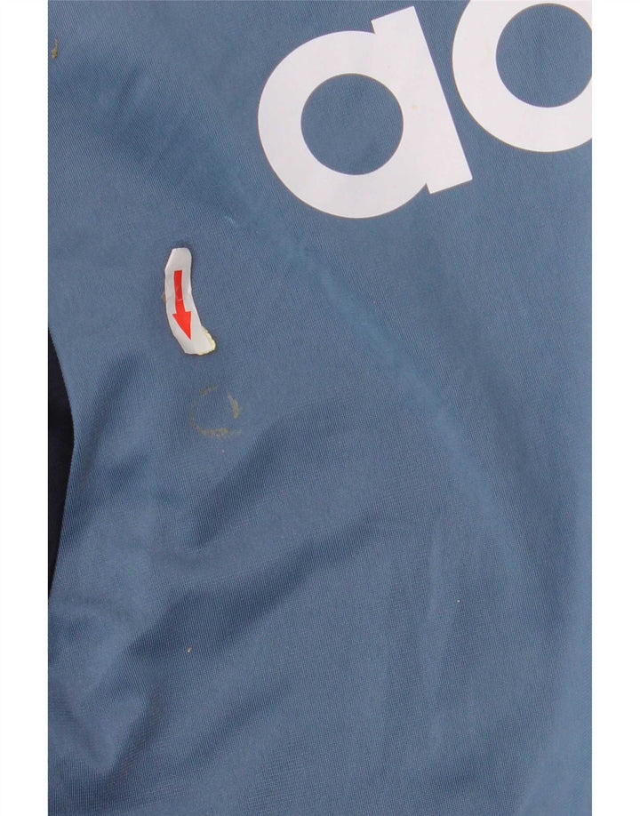 Adidas Herren-Trainingsanzug mit grafischem Oberteil, großes, blaues Farbblock-Polyester