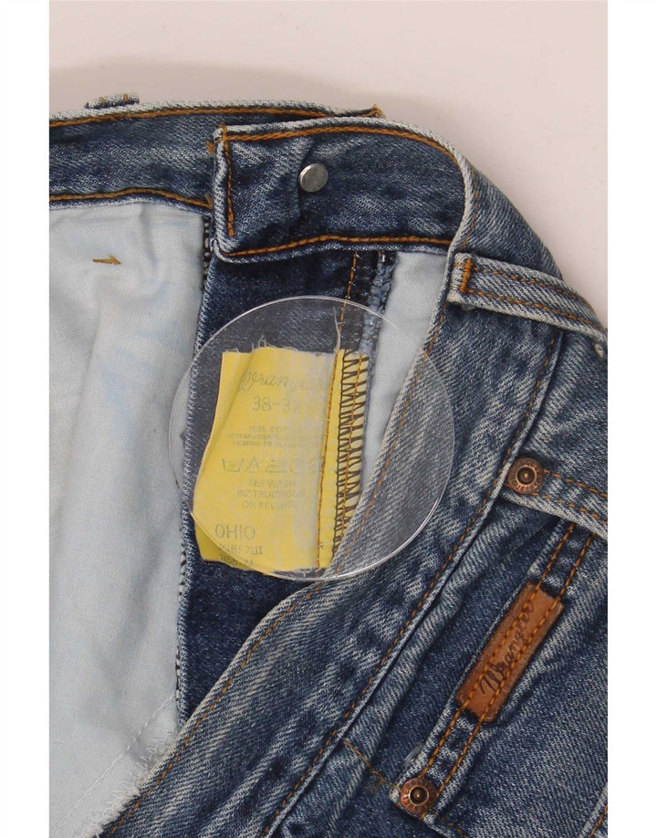 Wrangler Herren Ohio Straight Jeans W38 L32 Blaue Baumwolle