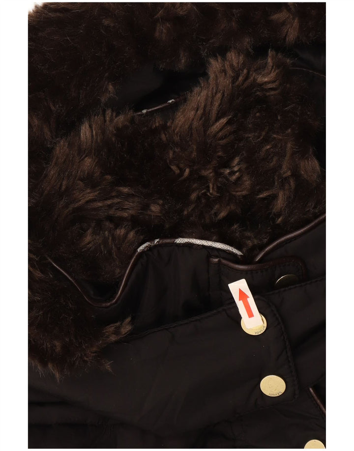 JOULES Wattierter Damenmantel mit Kapuze, UK 10, Größe S, Schwarz, Polyester