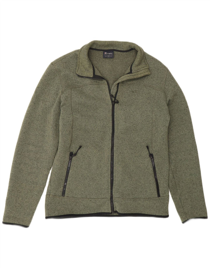 Champion Herren-Trainingsanzugoberteil, großes, khakifarbenes geflecktes Polyester