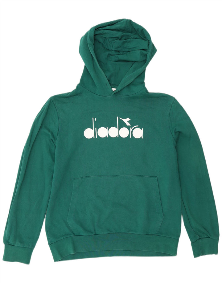 Diadora Herren-Kapuzenpullover mit Grafik, mittelgrüne Baumwolle