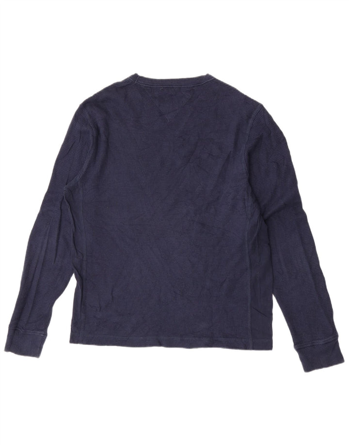 Tommy Hilfiger Herren-Top, langärmelig, klein, marineblau, Baumwolle