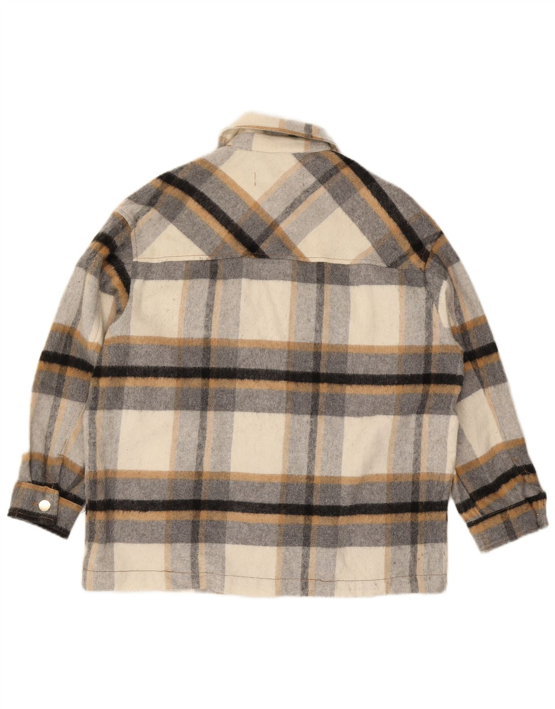 ZARA Womens Oversized Lumberjack  Flannel Shirt UK 14 Medium Grey Check