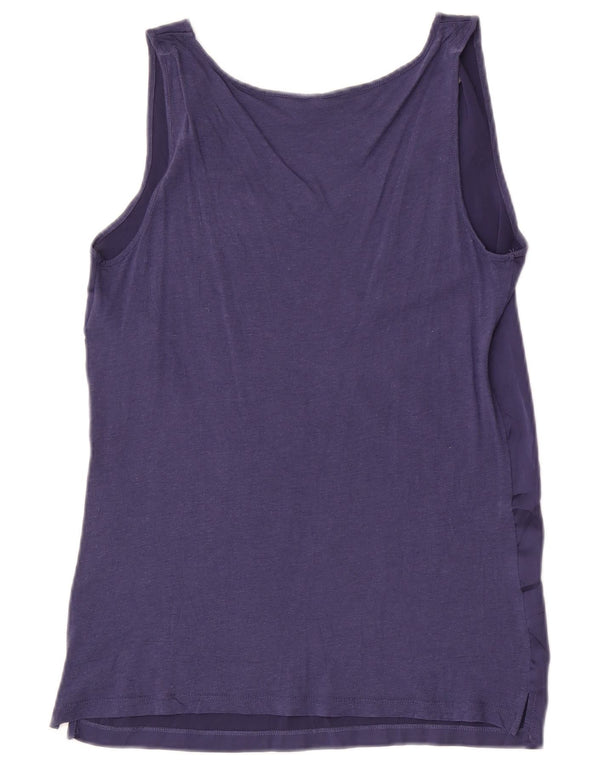 Benetton Damen-Trägershirt UK 12 Medium Lila Polyester
