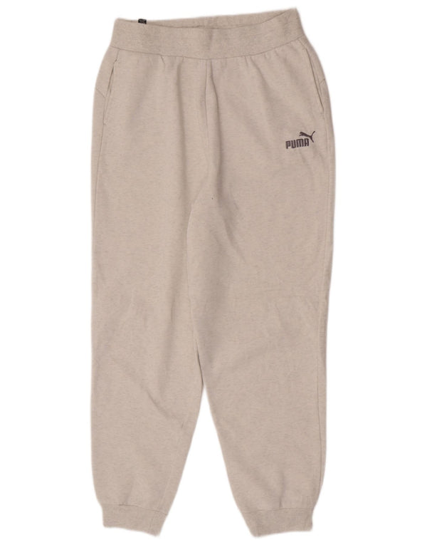 Puma Damen Trainingshose Jogger UK 12 Mittelbeige gefleckte Baumwolle