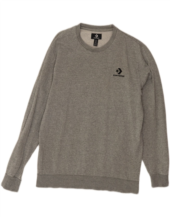 CONVERSE Herren Sweatshirt Pullover mittelgraue Baumwolle