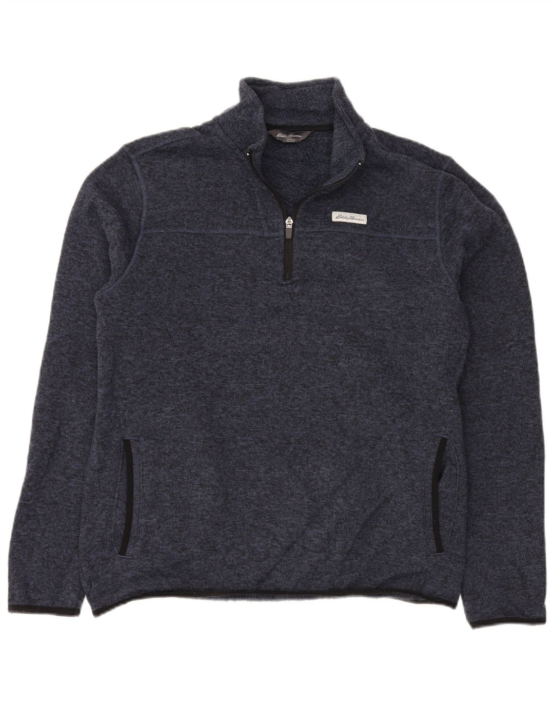 EDDIE BAUER Herren-Sweatshirt mit Reißverschluss am Hals, groß, marineblau, Polyester