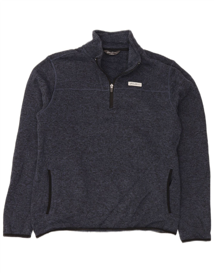 EDDIE BAUER Herren-Sweatshirt mit Reißverschluss am Hals, groß, marineblau, Polyester