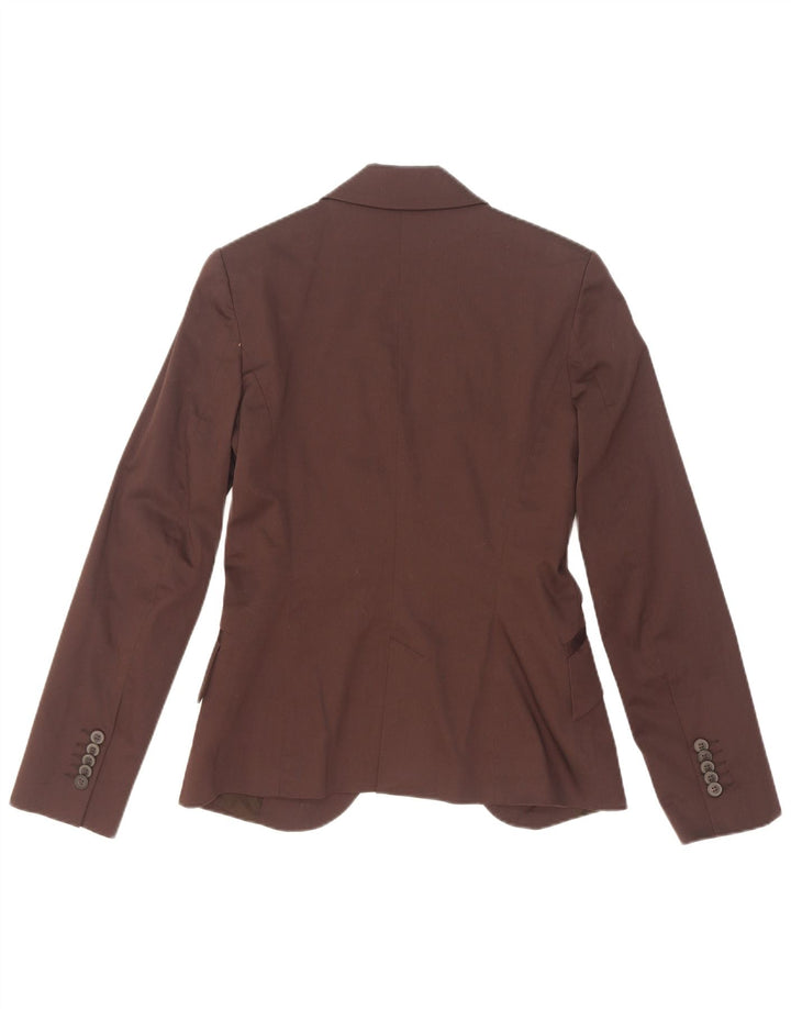 Zara Damen 1-Knopf-Blazerjacke UK 10 Small Burgund