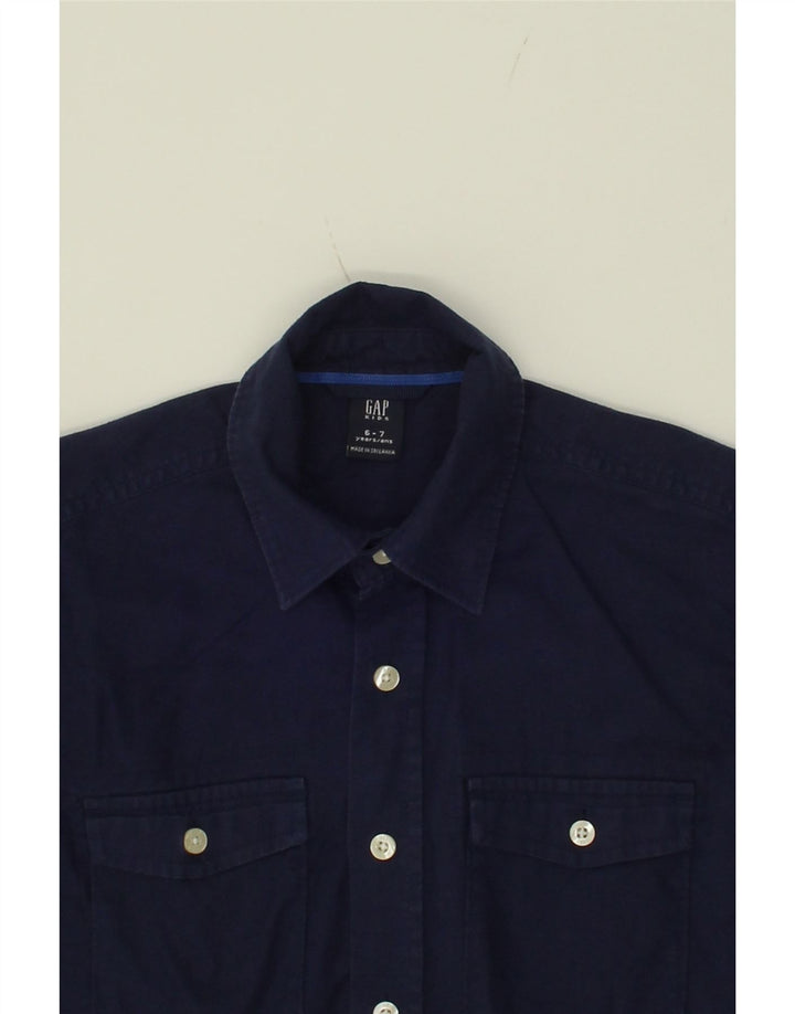 GAP Boys Shirt 6-7 Years Navy Blue Linen Vintage Gap and Second-Hand Gap from Messina Hembry 