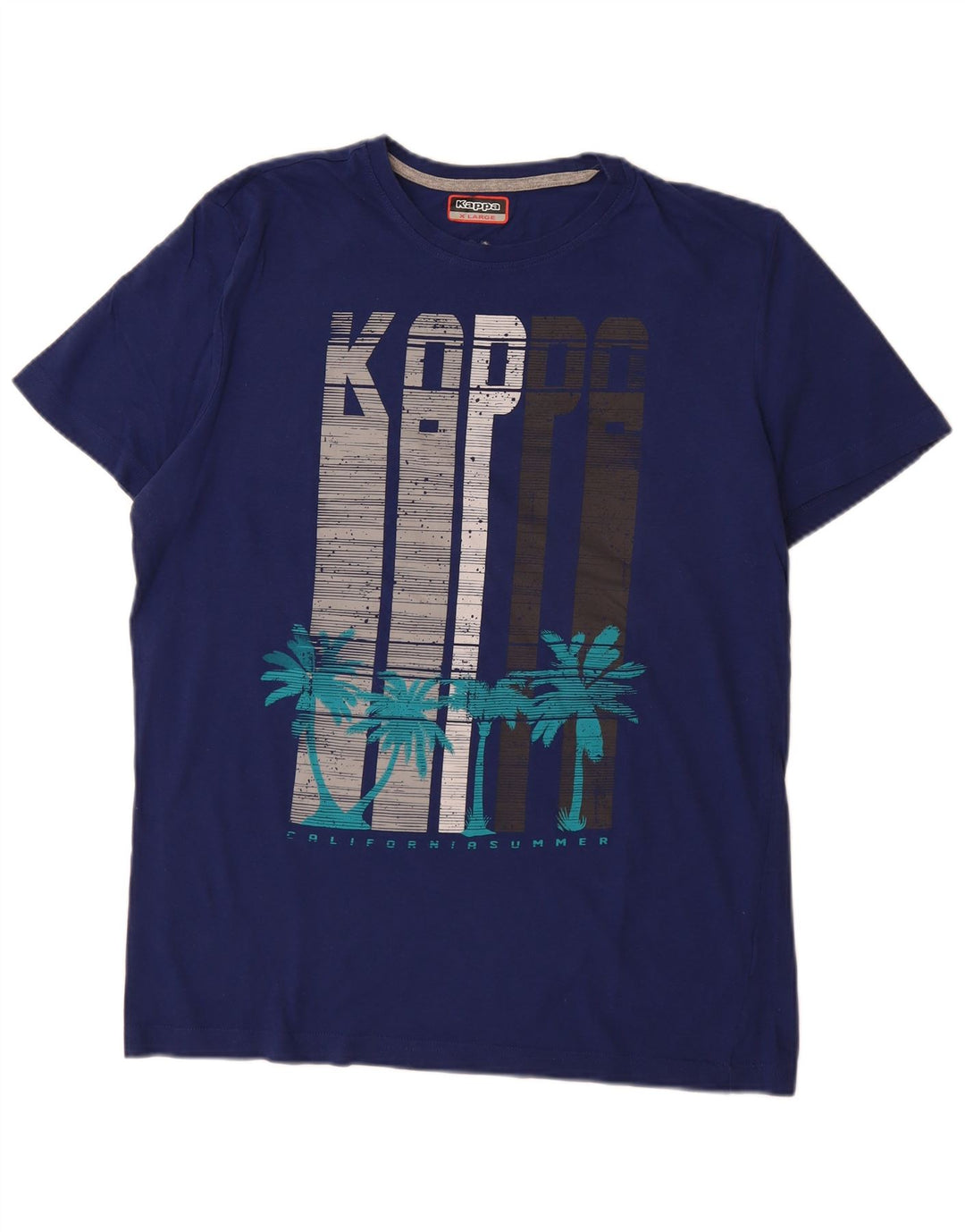 KAPPA Herren Grafik T-Shirt Top XL Marineblau