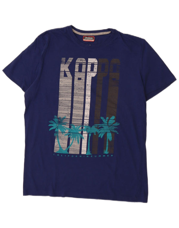 KAPPA Herren Grafik T-Shirt Top XL Marineblau