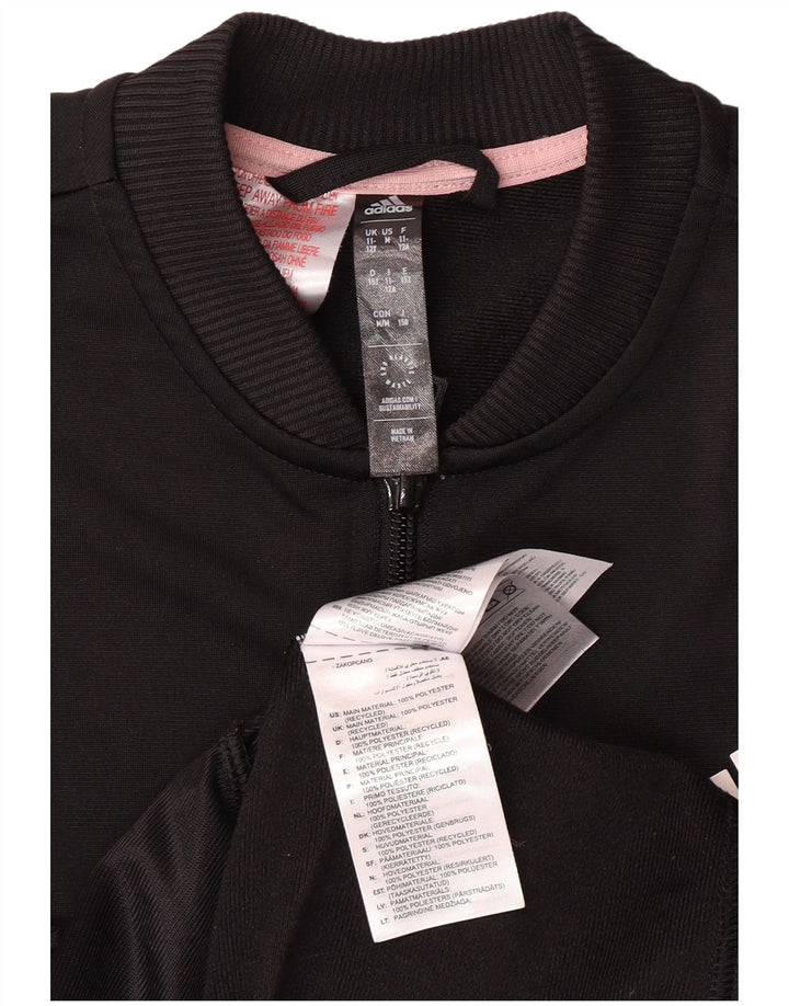 ADIDAS Mädchen-Trainingsanzug-Top-Jacke, 11–12 Jahre, schwarzes Polyester