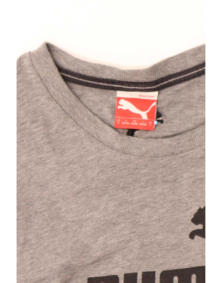 Puma Herren Grafik T-Shirt Top Small Grau meliert