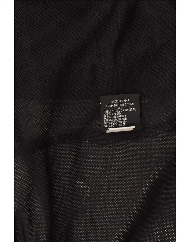Superdry Damen-Windbreaker-Jacke mit normaler Passform, Größe 46, Größe L, aus schwarzem Nylon