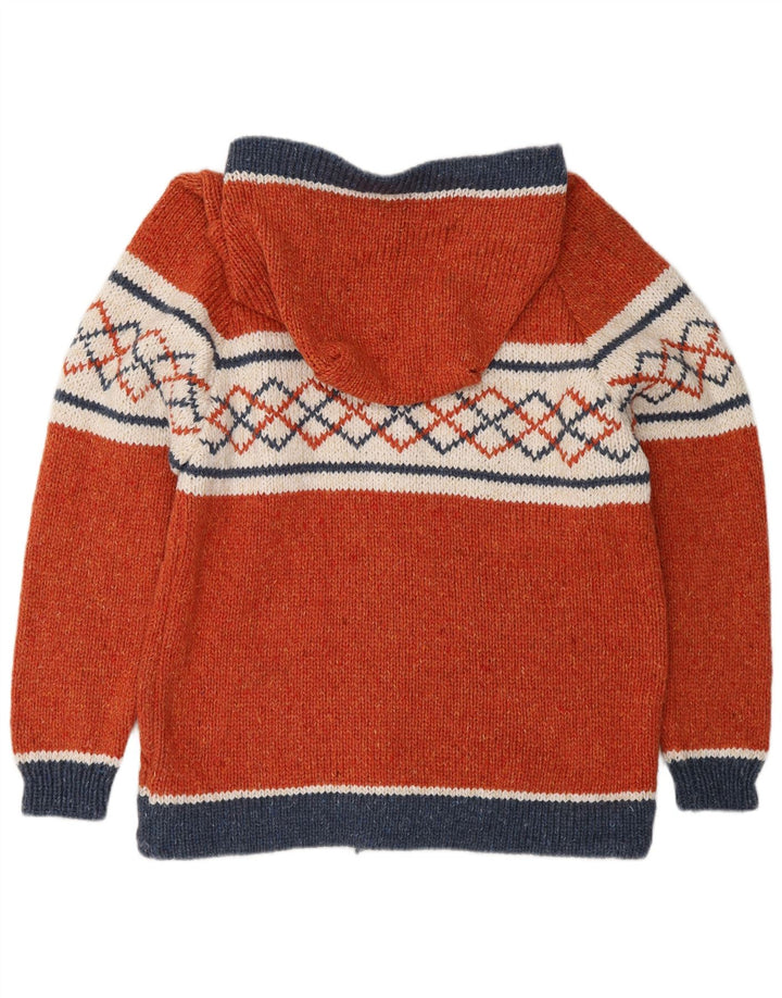 APS Malhas Damen-Cardigan mit Kapuze, UK 12, Mittelorange, geometrisch
